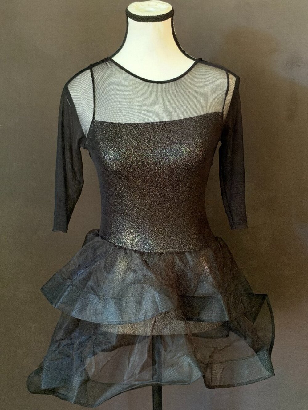 Revolution Gravitate Black Holographic Mesh Organdy Skirt Dance Costume LC